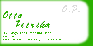 otto petrika business card